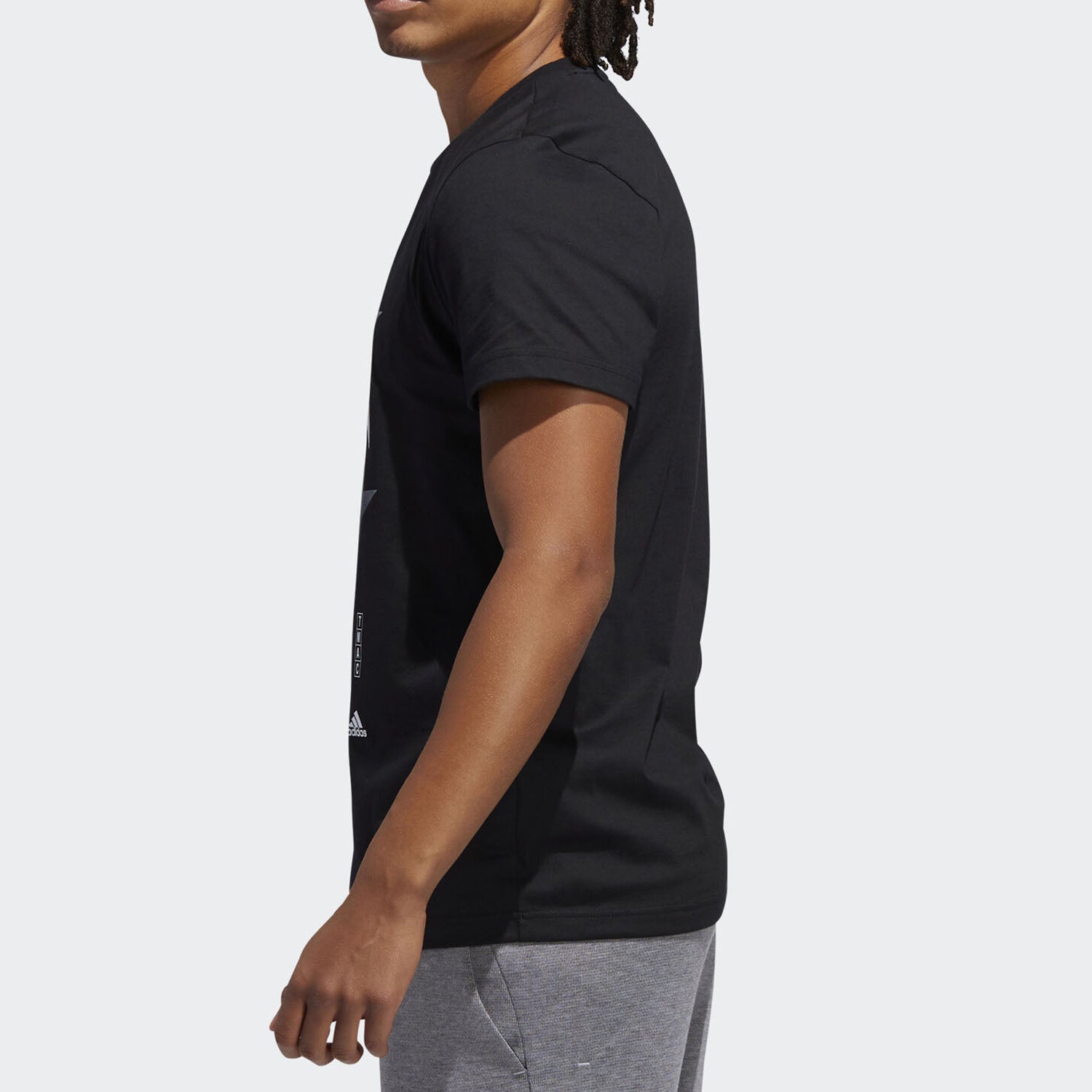 adidas Casual Sports Printing Round Neck Short Sleeve Black FQ2325