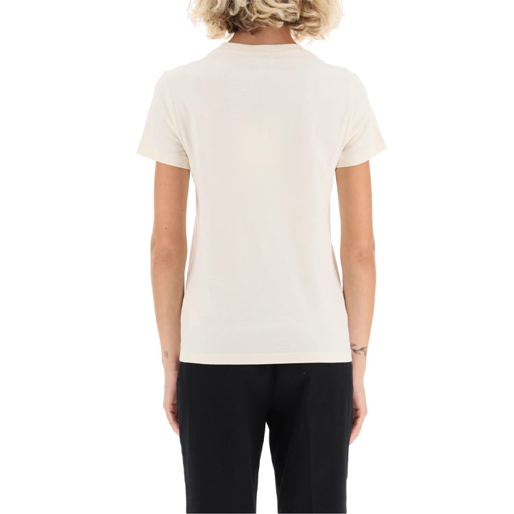KENZO FW20 Cotton Eye Pattern Round Neck Short Sleeve Cream Yellow T-Shirt FA62TS8454YD-03