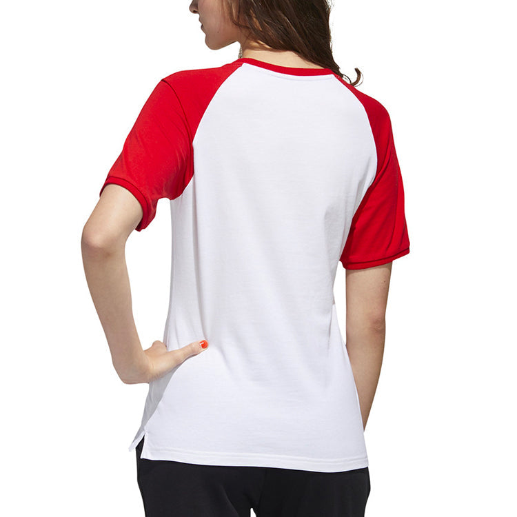 (WMNS) adidas neo Large logo Alphabet Printing Short Sleeve White GL1176