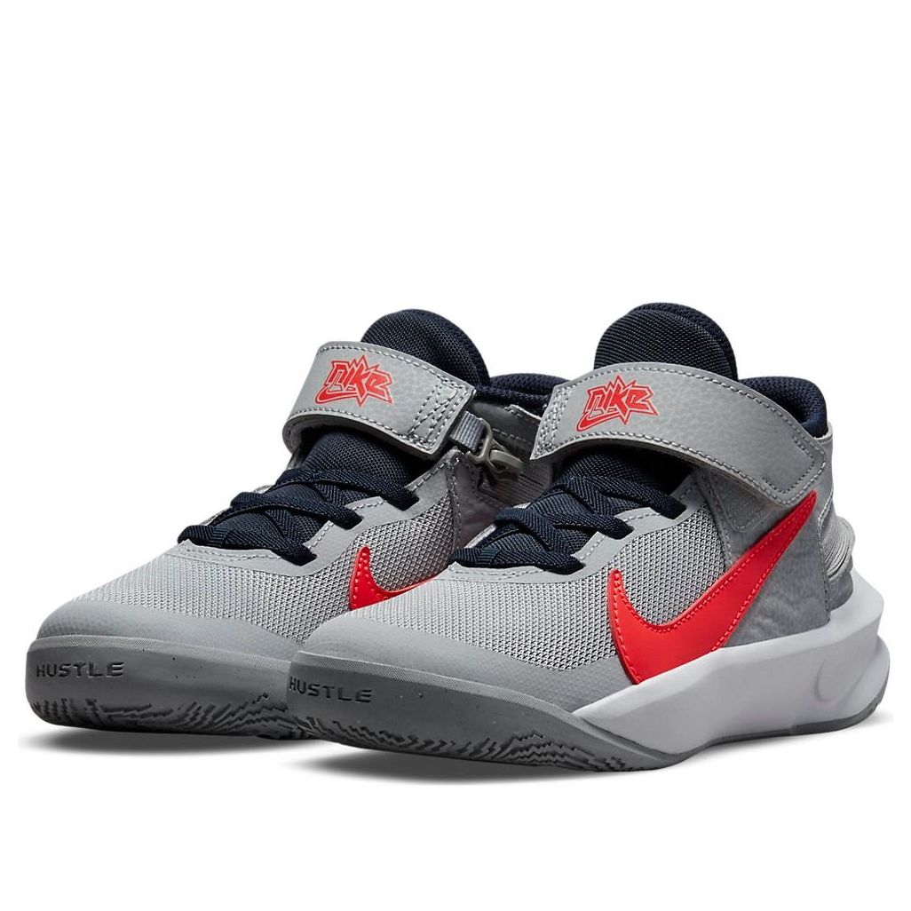 (PS) Nike Team Hustle D10 FlyEase 'Grey Bright Crimson' DD7302-006