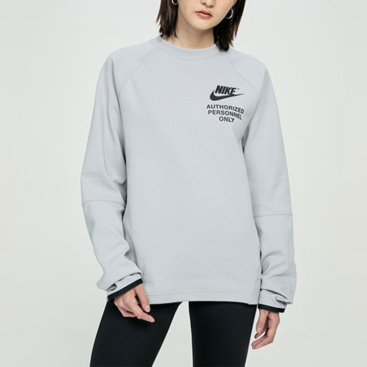 Nike Printing Logo Pattern Long Sleeves Unisex Gray DM6555-063