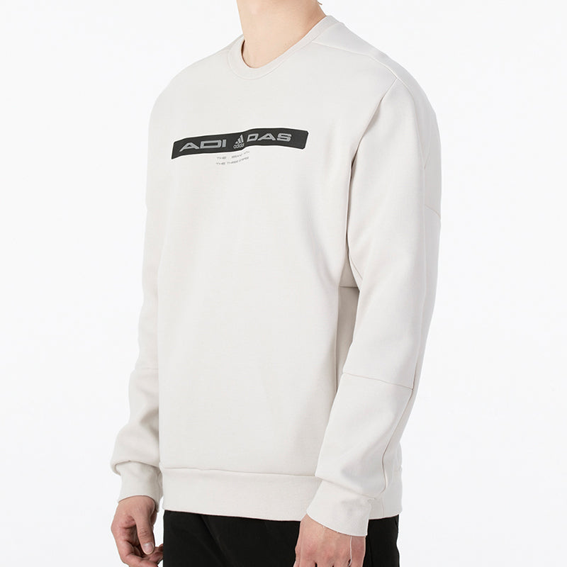 Men's adidas Th Ref Swt Casual Sports Round Neck Long Sleeves Bauxite Brown HE9906