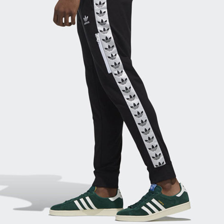 adidas originals Casual Sports ribbed Long Pants Black DX4234