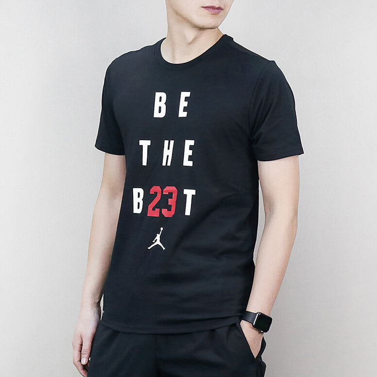Air Jordan Alphabet Printing Casual Short Sleeve Black 895150-010