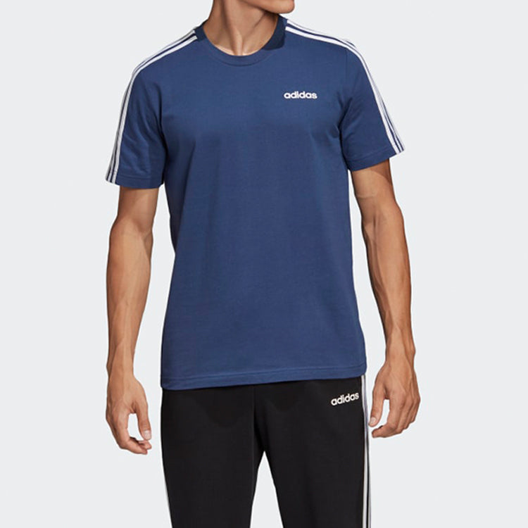 adidas E 3S Tee Training Sports Round Neck Short Sleeve Blue FM6228