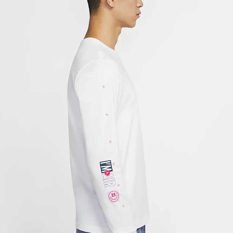 Air Jordan 23 Air Printing Casual Sports Round Neck Long Sleeves White CT3662-100
