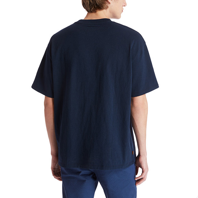 Men's Timberland Printing Logo Round Neck Blue A2CN8433
