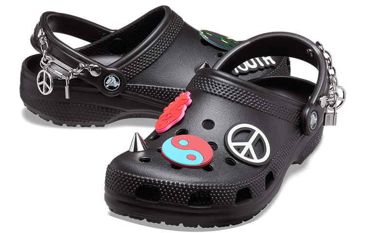 Crocs Classic Feel The Positivity Casual Unisex Black Sandals 207571-001