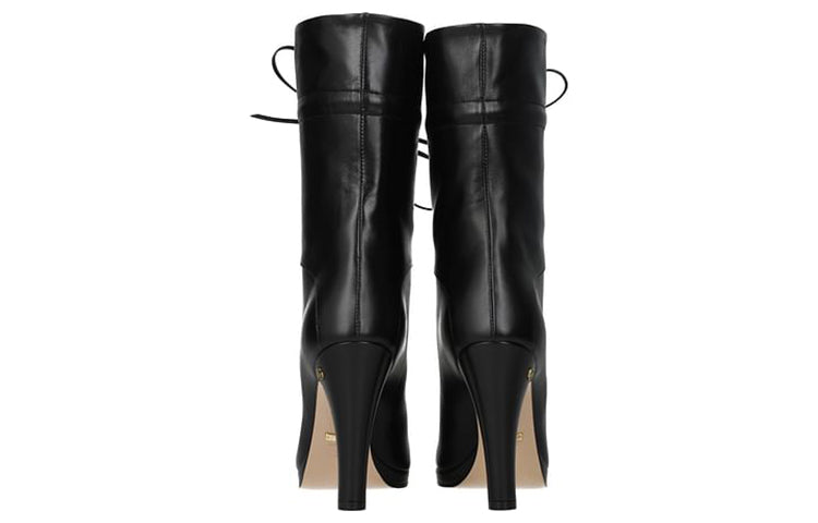 (WMNS) Gucci Drawstring-tie Ankle Boots 'Black' 626719-BKO00-1000