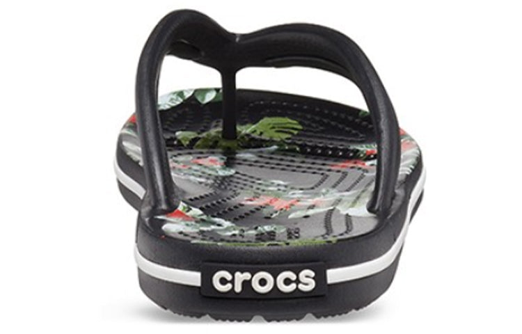 (WMNS) Crocs Crocband Flowers Flip-Flops Black 206101-0FF