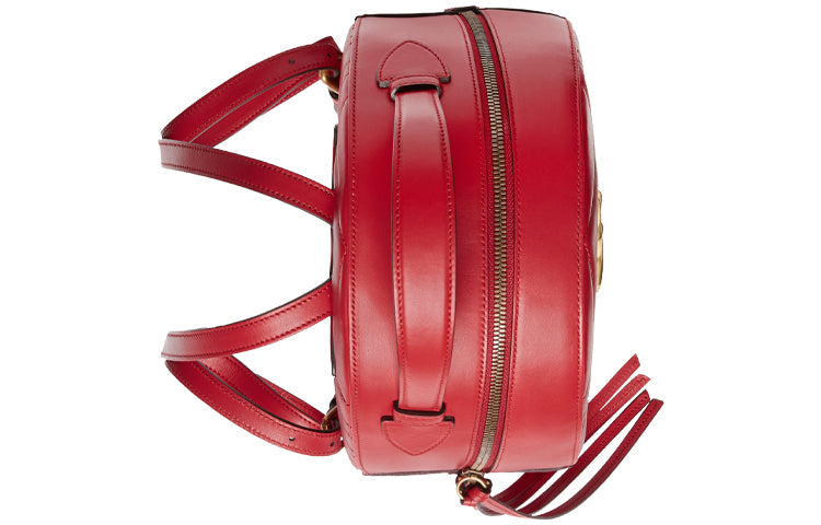 (WMNS) Gucci GG Marmont Series Leather Backpack Red 476671-DTDHD-6433