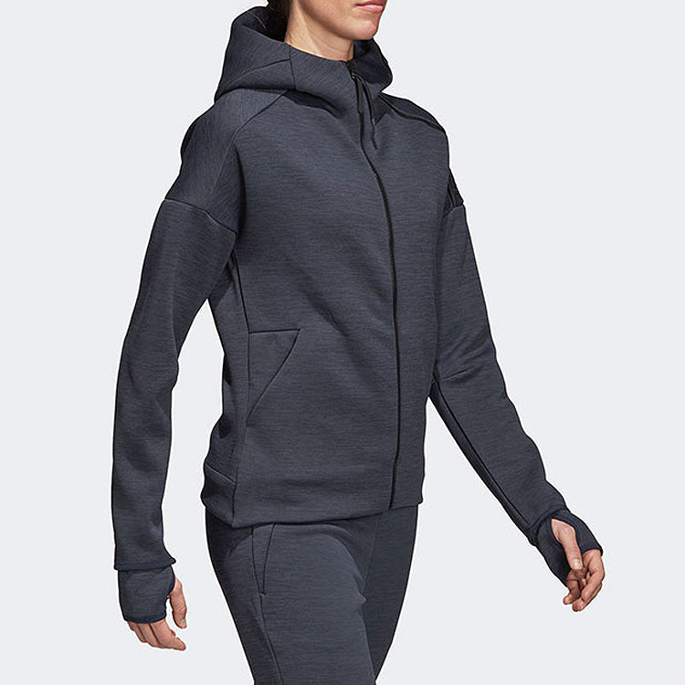 (WMNS) adidas Sports Stylish Knit Jacket Blue CZ2827