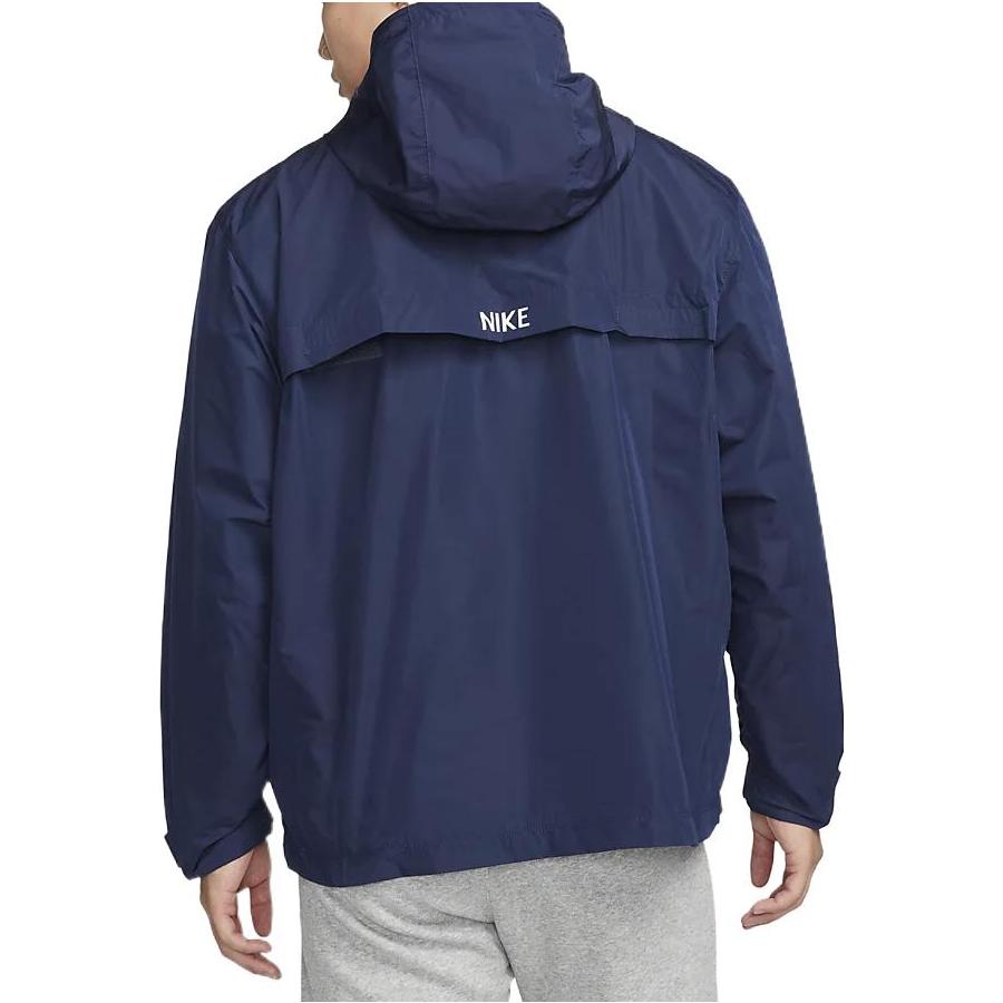 Men's Nike Sportswear Circa Logo Solid Color Waterproof Hooded Jacket Midnight Navy DQ4235-410