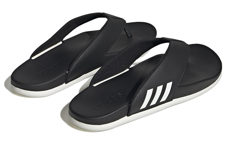 (WMNS) adidas Adilette Comfort Flip Flop 'Black White' HQ4458