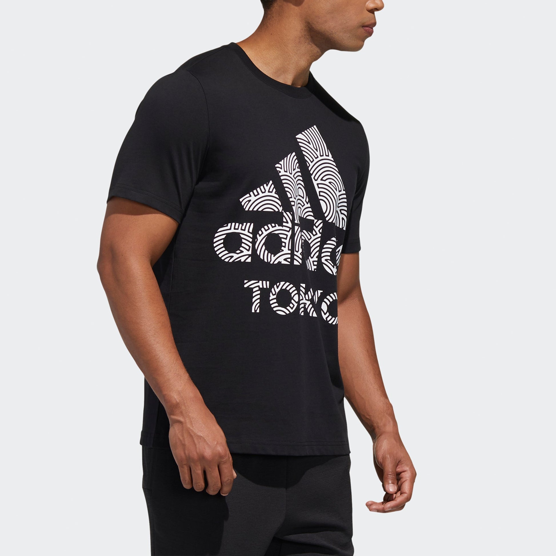 adidas Tyo Ss Tee M Alphabet Printing Casual Sports Short Sleeve Black GD5006