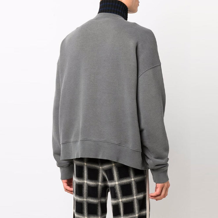 Palm Angels GD Curved Logo Crew 'Grey White' PMBA026F21FLE0041001