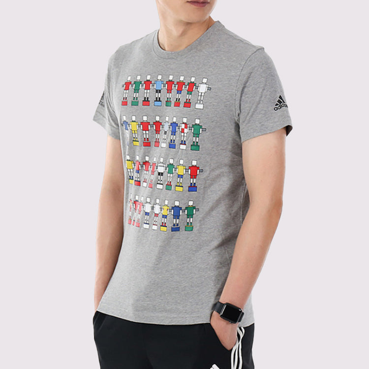 adidas MENS Road to Russia World Cup Print Crew-neck Short Sleeve Grey CW2091