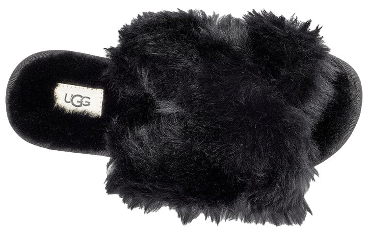 (WMNS) UGG Fuzzalicious Black Slippers 1108917-BLK