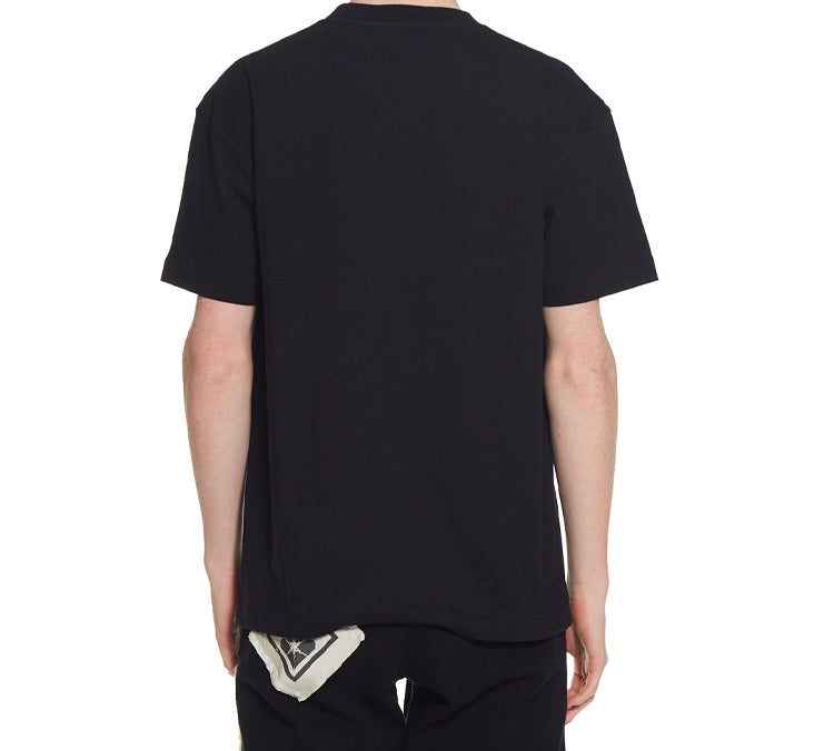 Men's PALM ANGELS Purple Printing Short Sleeve Black PMAA001F194130401028