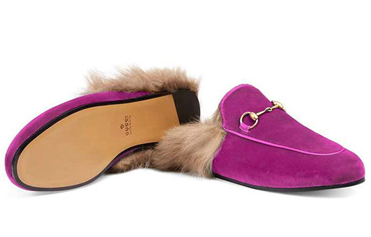 (WMNS) Gucci Princetown Velvet Fur Lined 'Fucsia' 448657-K4D50-5682