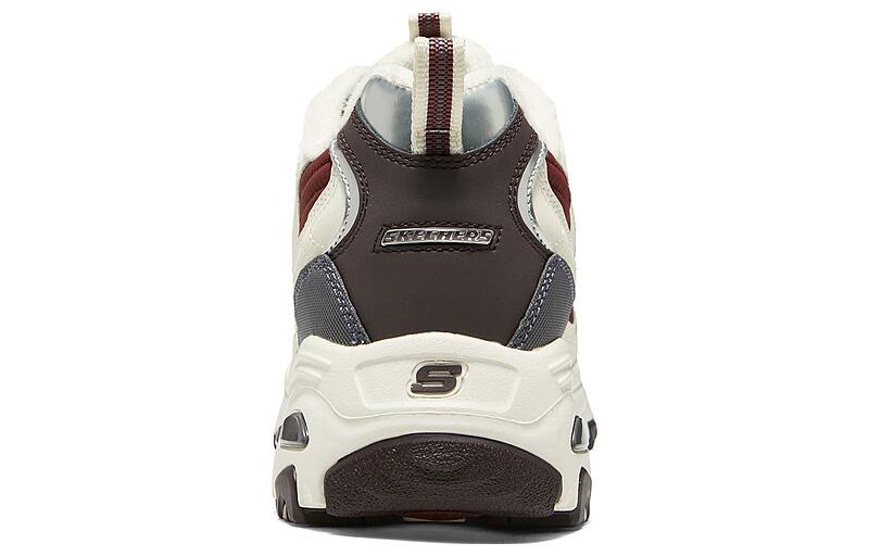 (WMNS) Skechers D'Lites Zip Along Shoes 'White Burgundy Grey' 896269-NTMT