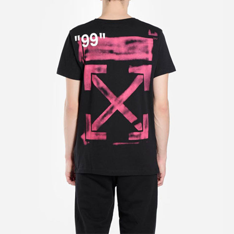 Off-White SS19 Graffiti Pink Arrows Short Sleeve OMAA027R191850151028