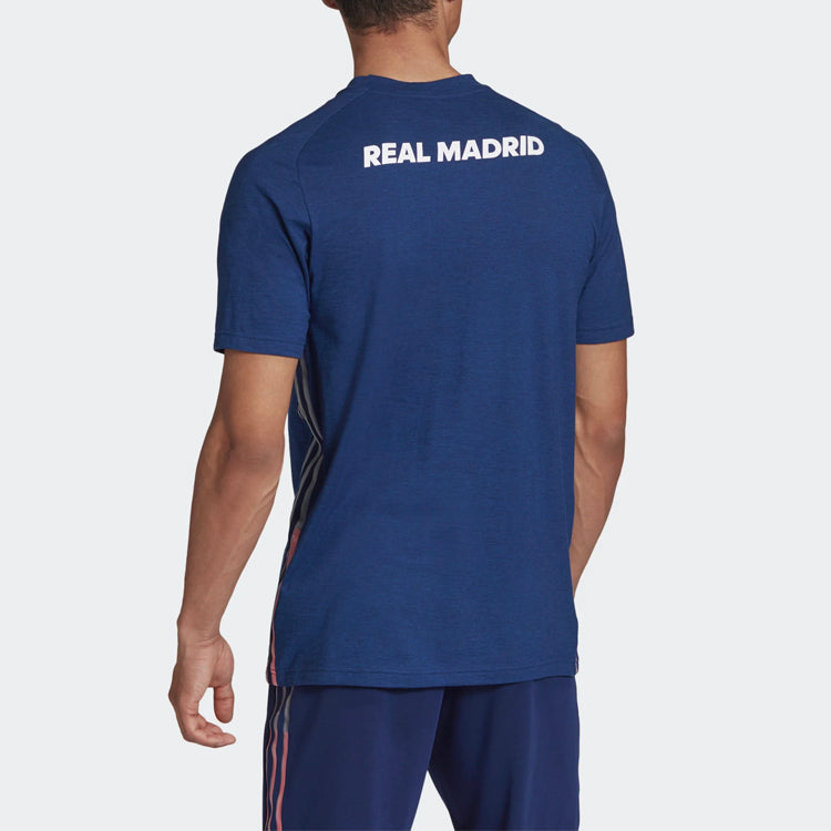 adidas Real Travel Tee Real Madrid Soccer/Football Sports Short Sleeve Navy Blue FR3874
