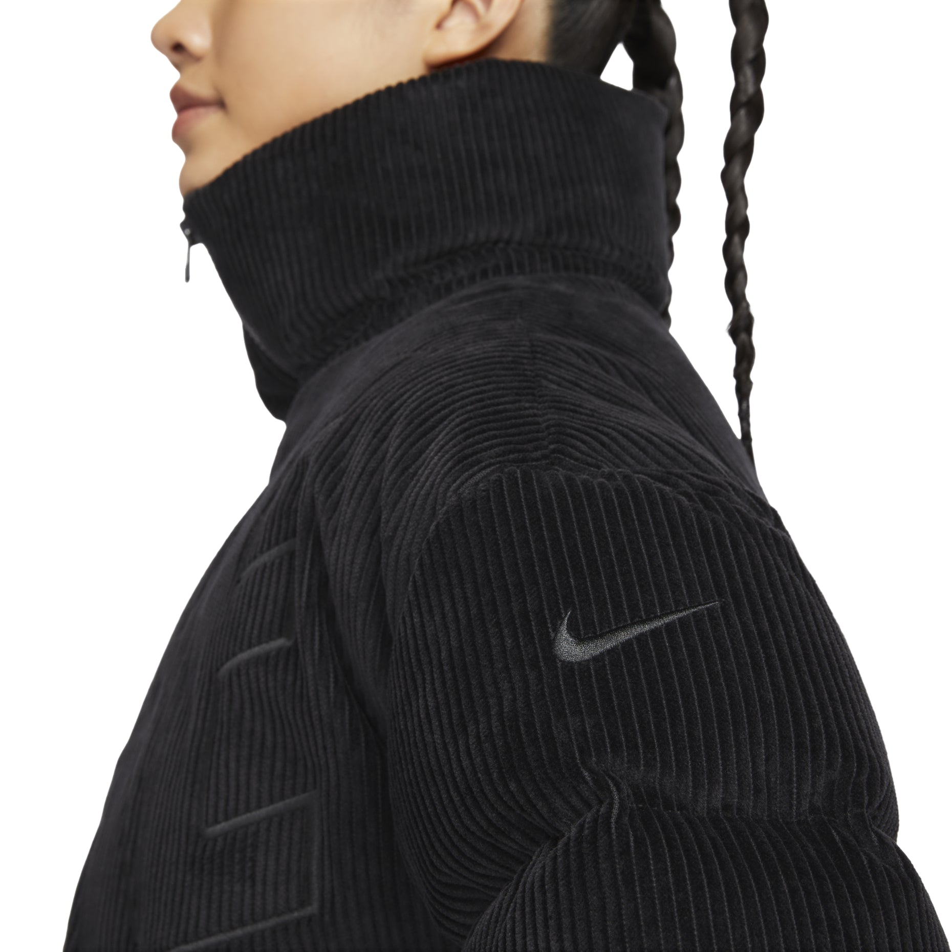 (WMNS) Nike Sportswear Essential Therma-FIT Oversize Corduroy Down Jacket 'Black' FD8214-010