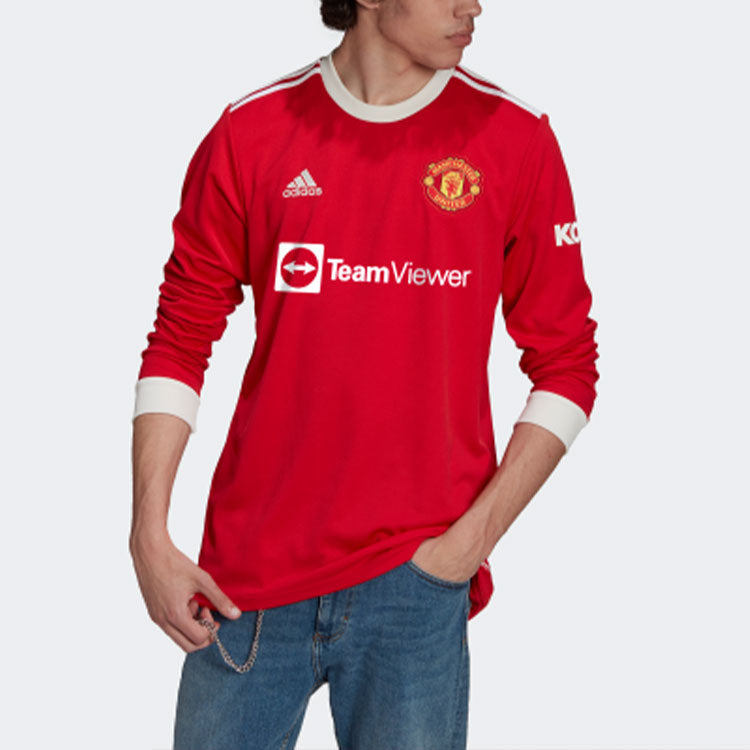 adidas Manchester United 21/22 Long Sleeve Home Jersey 'Red' GR3779