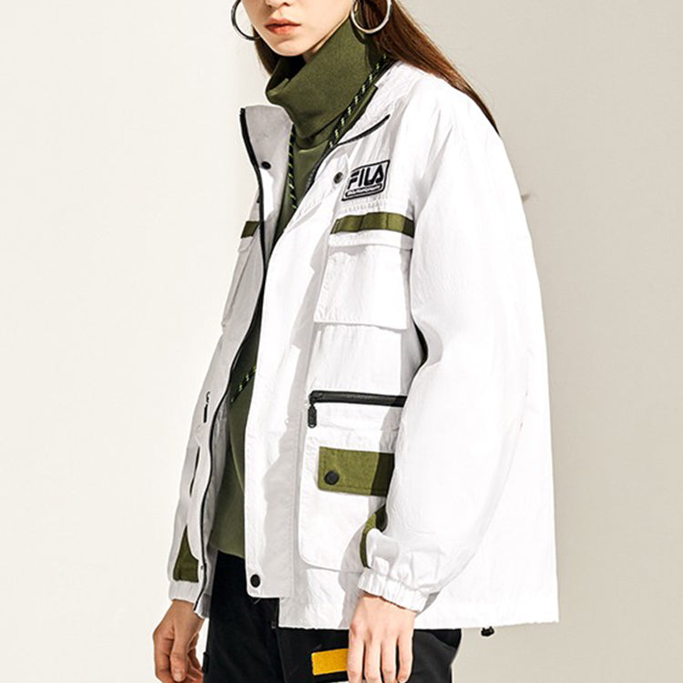 Fila FUSION x White Mountaineering Crossover Stand Collar Multiple Pockets Sports Colorblock Woven Jacket T11W117708F-WT