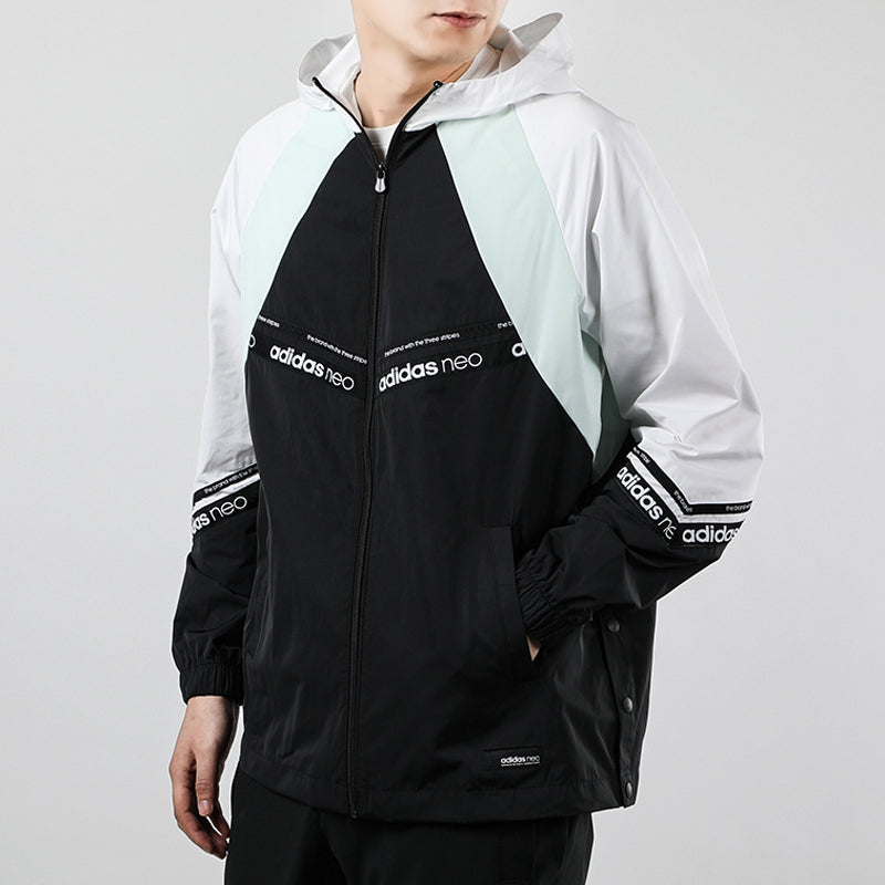 adidas neo M SS WB Cozy Casual Windproof Jacket White FN6534