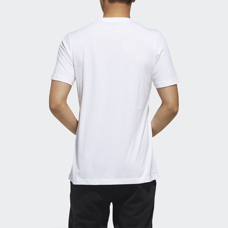 adidas Sports Camouflage Pattern Round Neck Short Sleeve White FM6102