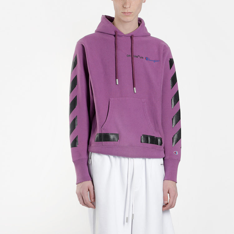 (WMNS) Off-White x Champion logo Sweater Purple OMBB027S188750502910