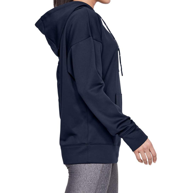 (WMNS) Under Armour Fleece Chenille Logo Hoodie 'Navy' 1348246-410