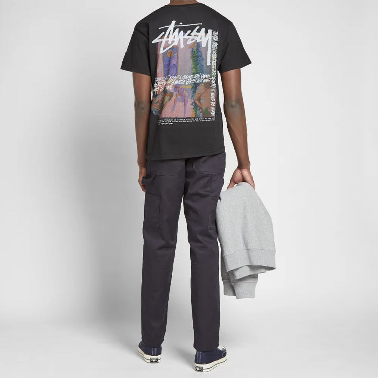 Stussy Daydream Tee Printing Poster Short Sleeve Unisex Black 1904614-BLACK
