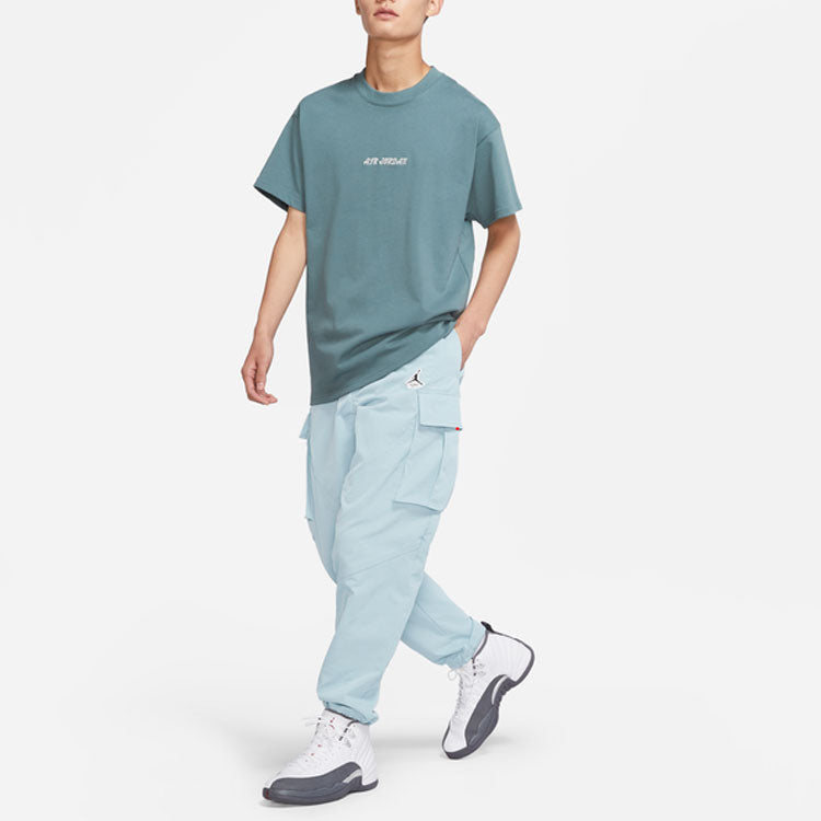 Men's Air Jordan Utility Solid Color Big Pocket Cargo Casual Pants/Trousers Ocean Deep Blue DH9071-366