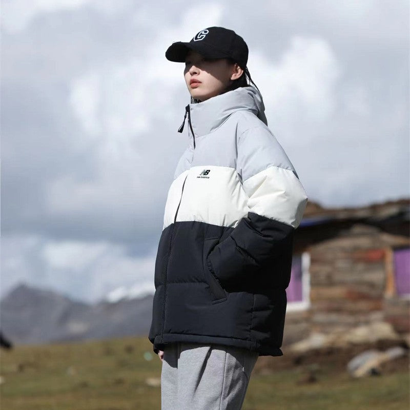 New Balance Warm Down Jacket Asia Sizing 'Black White Grey' 5PC44283-GR