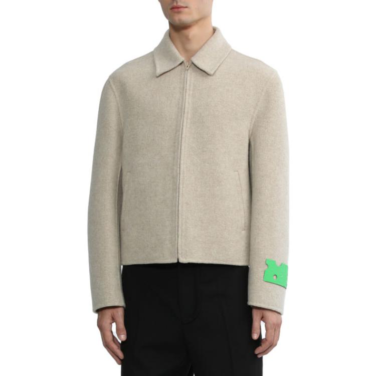 Off-White Logo-Tag Wool-Blend Jacket OMEA346F22FAB0016100