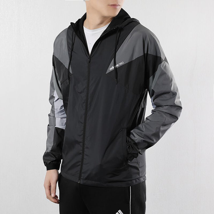Men's adidas neo Windproof Black Jacket DW8110