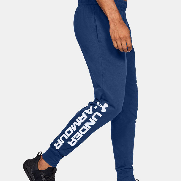 Under Armour Sportstyle Cotton Graphic Joggers 'Navy White' 1329298-449