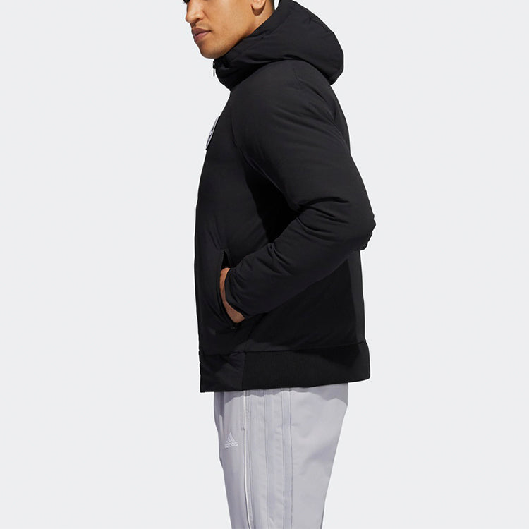 adidas Hrd Down Jkt Basketball Training Windproof hooded Jacket Black GI6665