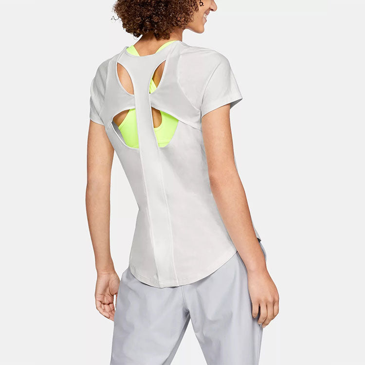 Under Armour Vanish Training Sports Hollow Out Quick Dry Knit Short Sleeve Gray 1328826-112