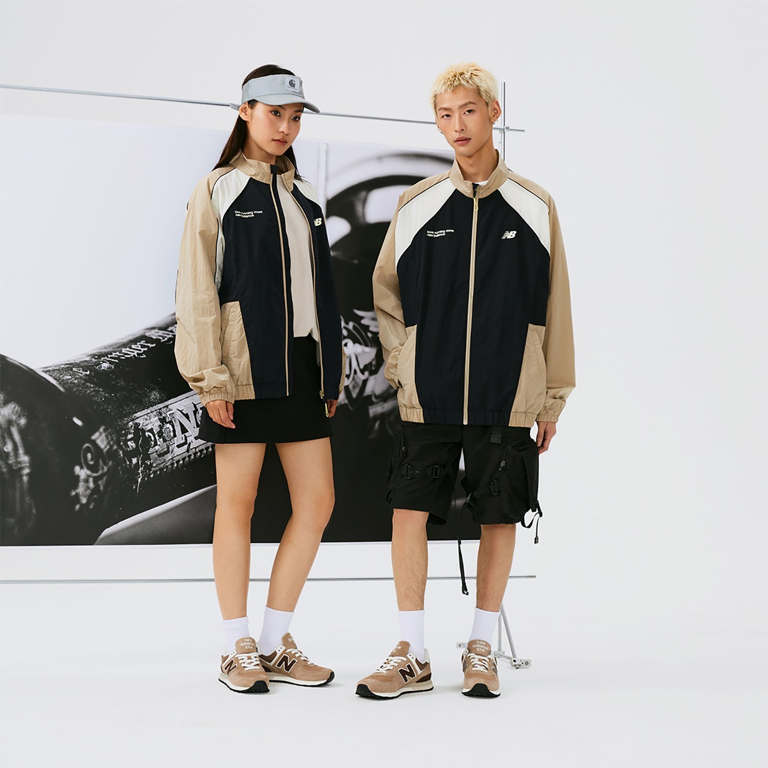 New Balance Color Block Woven Windbreaker Asia Sizing 'Beige Black' NAE24011-BWN