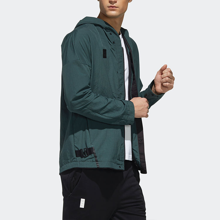 adidas Wj Wb Light Logo Woven Hooded Jacket Green DY8758