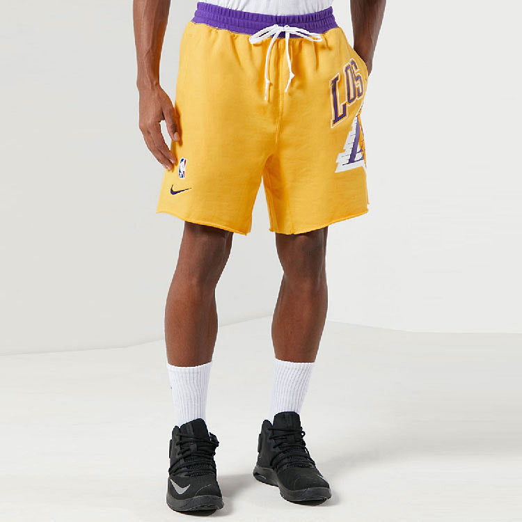Nike Los Angeles Lakers Basketball Athleisure Casual Sports Breathable Shorts Yellow DB1956-728