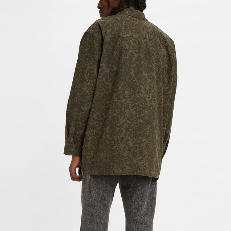 Men's Levis lapel Big Pocket Cargo Shirt Green 28654-0002