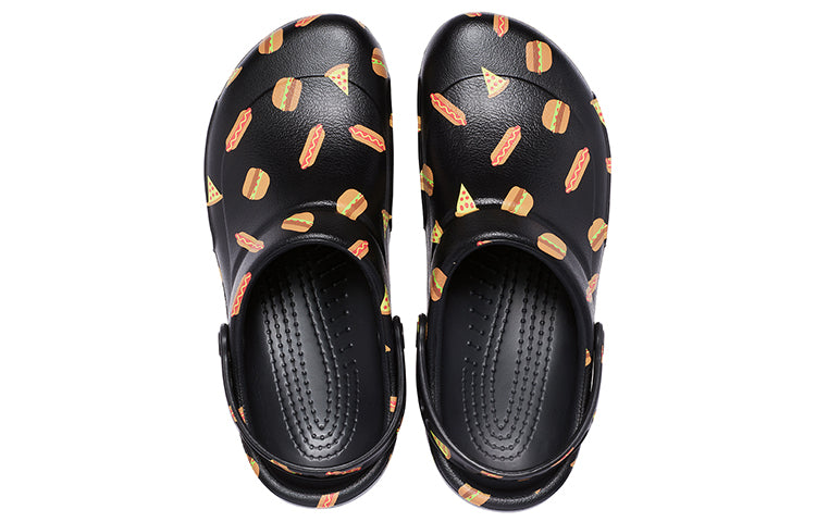 Crocs Bistro Graphic Clog Stylish Casual Black Sandals 204044-0FN