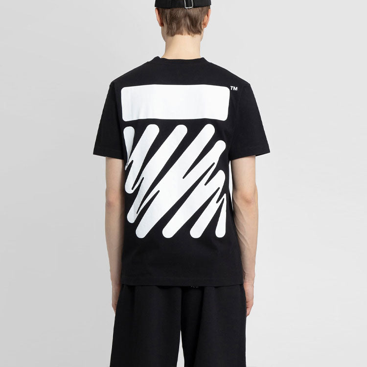 Men's Off-White SS22 Solid Color Cotton Printing Short Sleeve Black T-Shirt OMAA027S22JER0101001