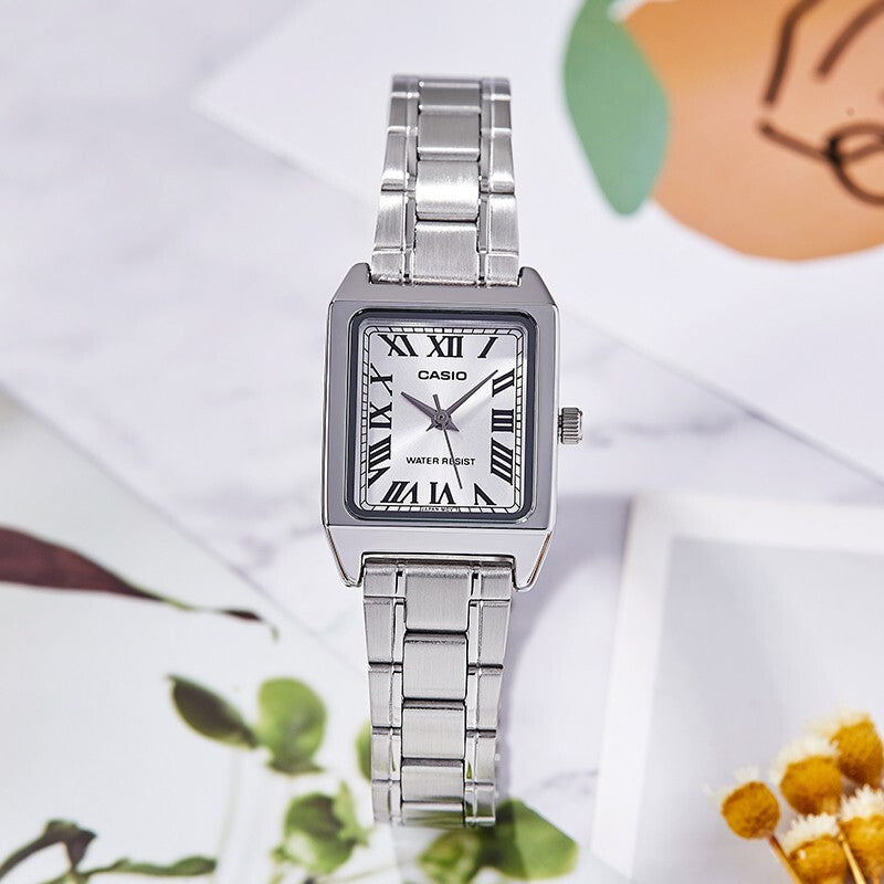 CASIO Ladies DRESS Quartz Silver Analog LTP-V007D-7B