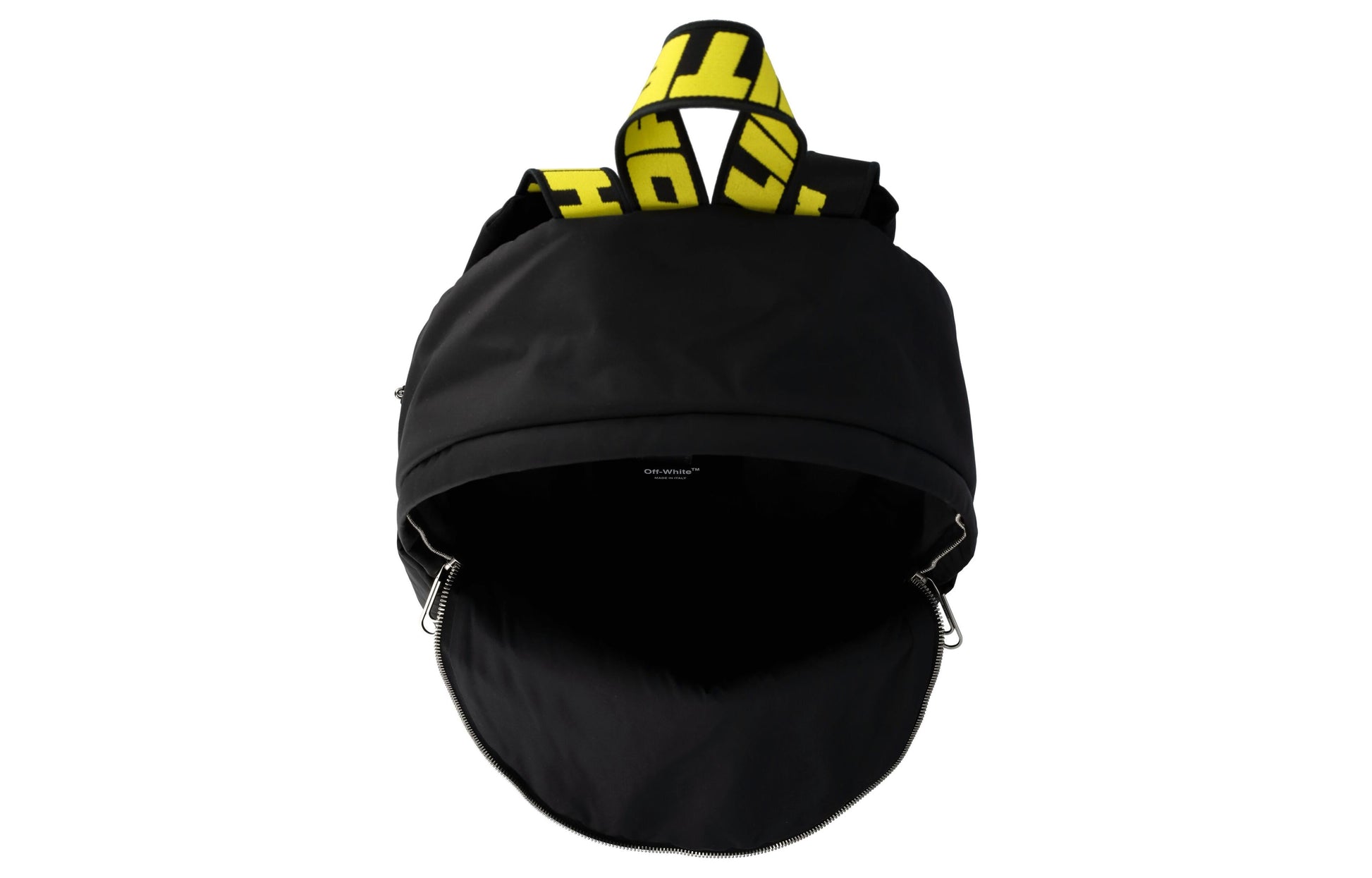 Men's Off-White Logo Zipper Schoolbag Backpack Black OMNB003F22FAB0051001
